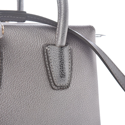 MCM Metallic Grained Calfskin Mini Milla Tote Spike Silver 8 of 9