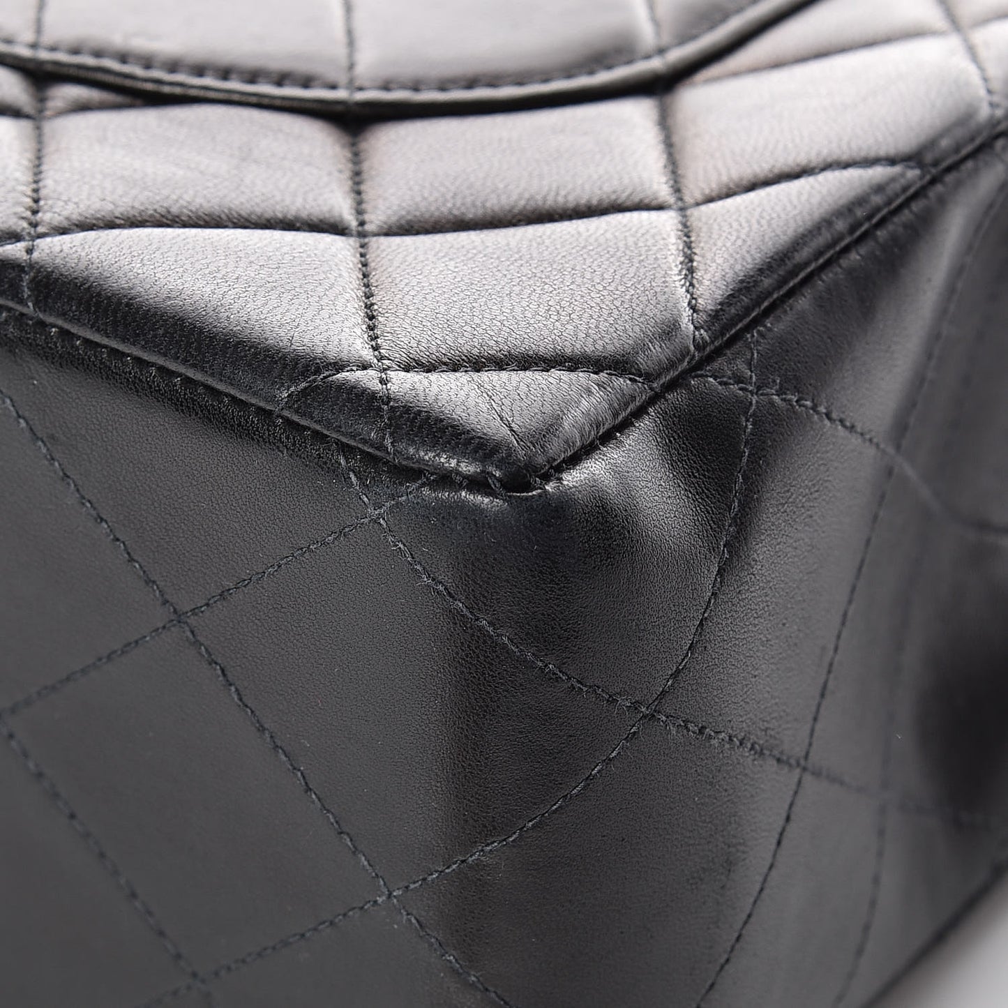 Lambskin Quilted Jumbo Single Flap Black