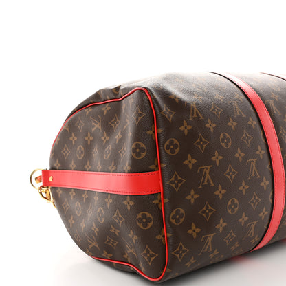 Louis Vuitton Calfskin Monogram Keepall Bandouliere 50 Coquelicot 7 of 20