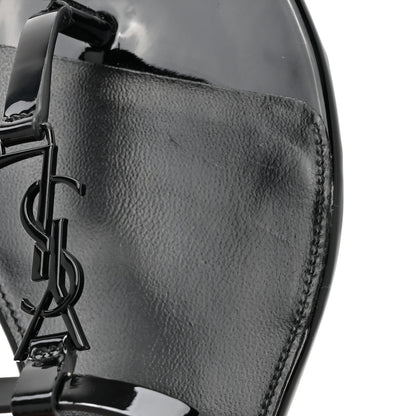 Saint Laurent Calfskin Cassandra Monogram Sandals 38 Black 10 of 10