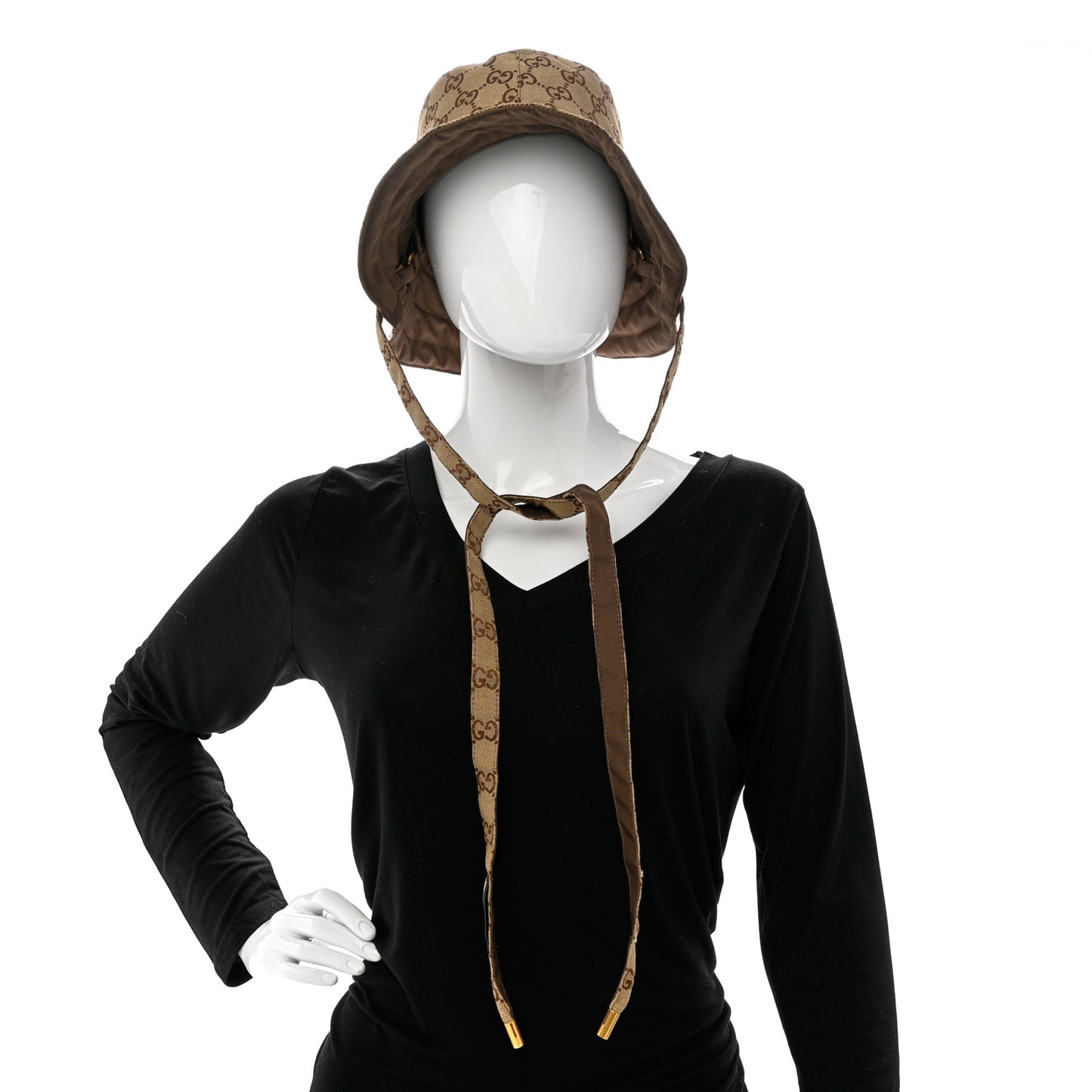 Canvas Monogram Reversible Bucket Hat M Brown