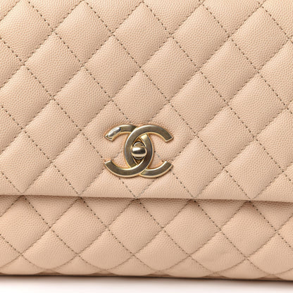 Chanel Caviar Quilted Small Coco Handle Flap Beige 11 of 12