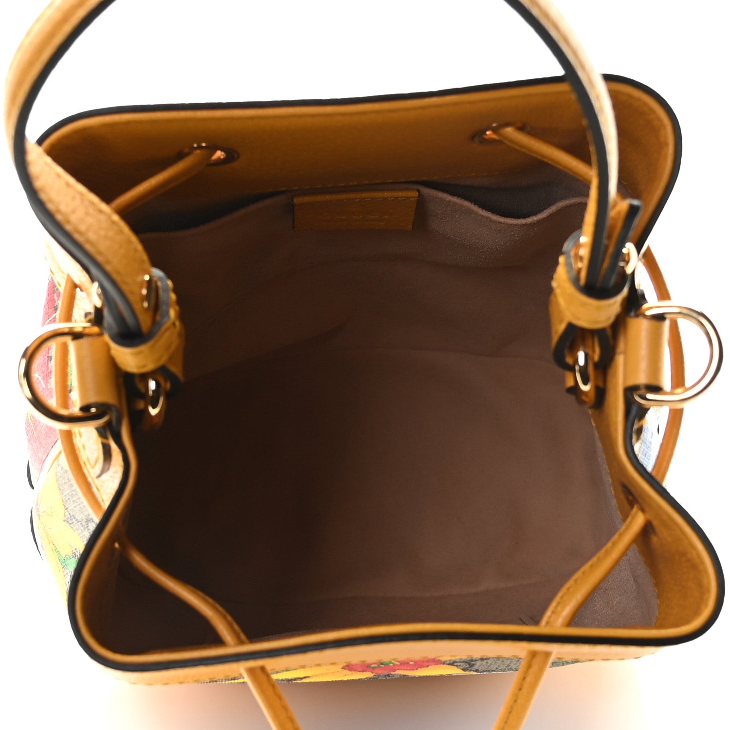Gucci GG Supreme Monogram Flora Small Ophidia Bucket Bag Beige Multicolor Crop 6 of 7