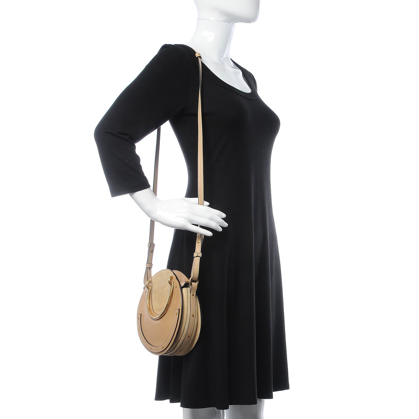 Calfskin Suede Small Pixie Bag Pearl Beige