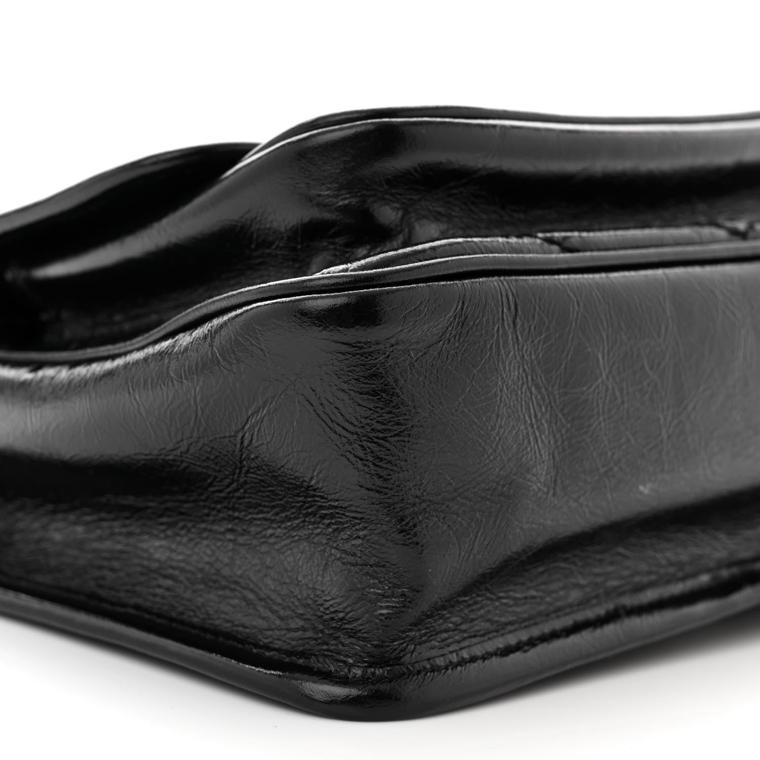 Saint Laurent Crinkled Calfskin Matelasse Monogram Baby Niki Chain Satchel Black 9 of 12
