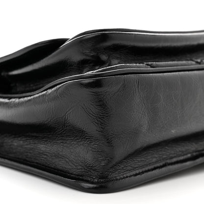 Saint Laurent Crinkled Calfskin Matelasse Monogram Baby Niki Chain Satchel Black 9 of 12