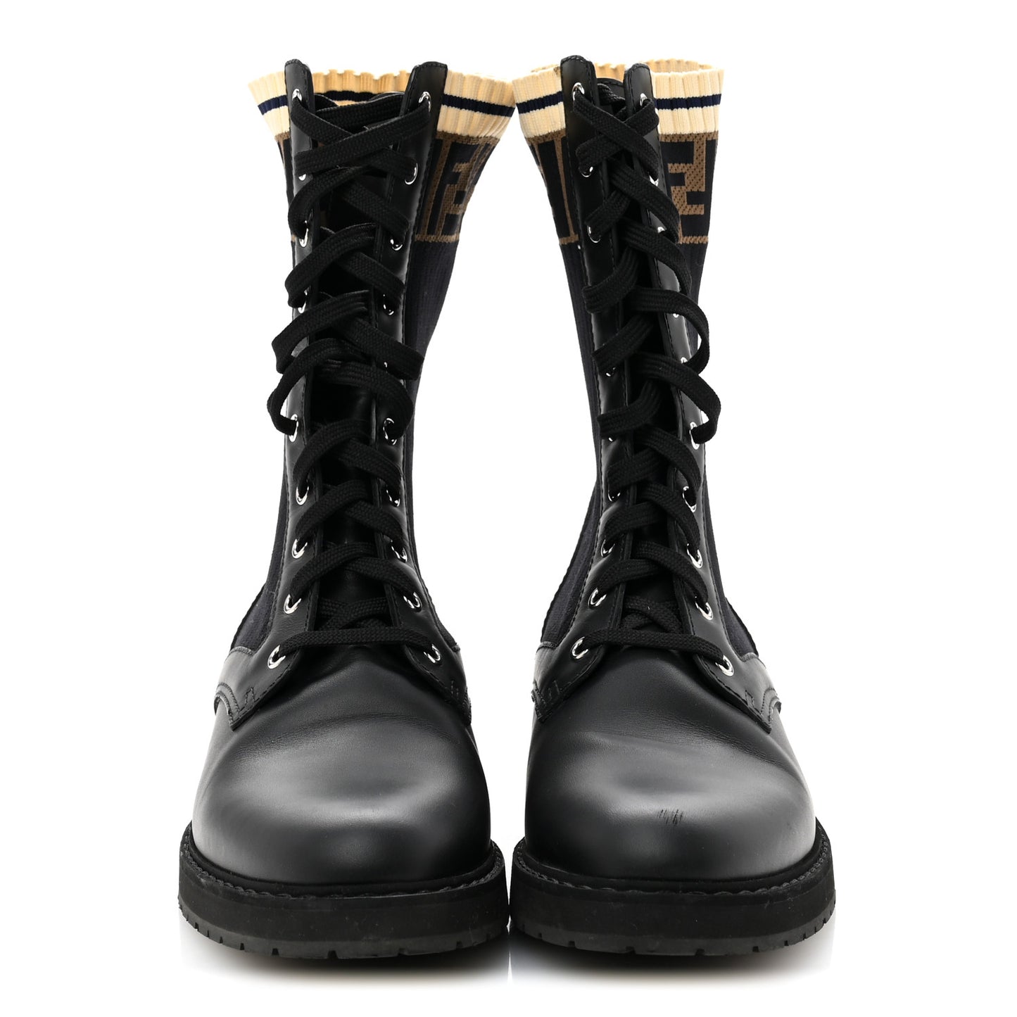 Calfskin Stretch Fabric Rockoko Biker Boots 42 Tobacco Black Marino