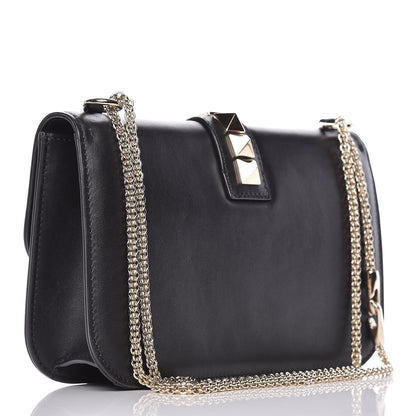 Valentino Garavani Vitello Medium Glam Lock Rockstud Flap Black 3 of 8