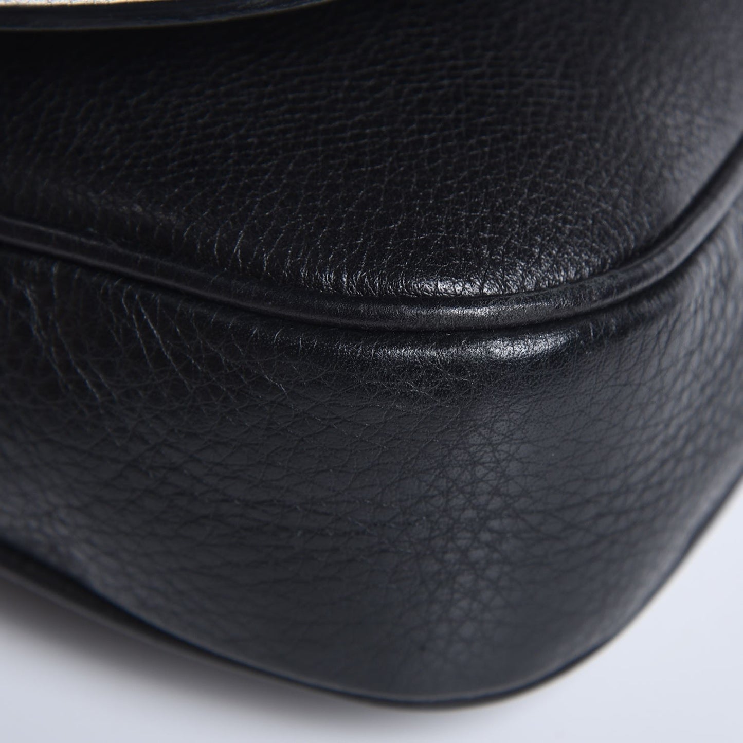 Pebbled Calfskin Medium Soho Flap Crossbody Black