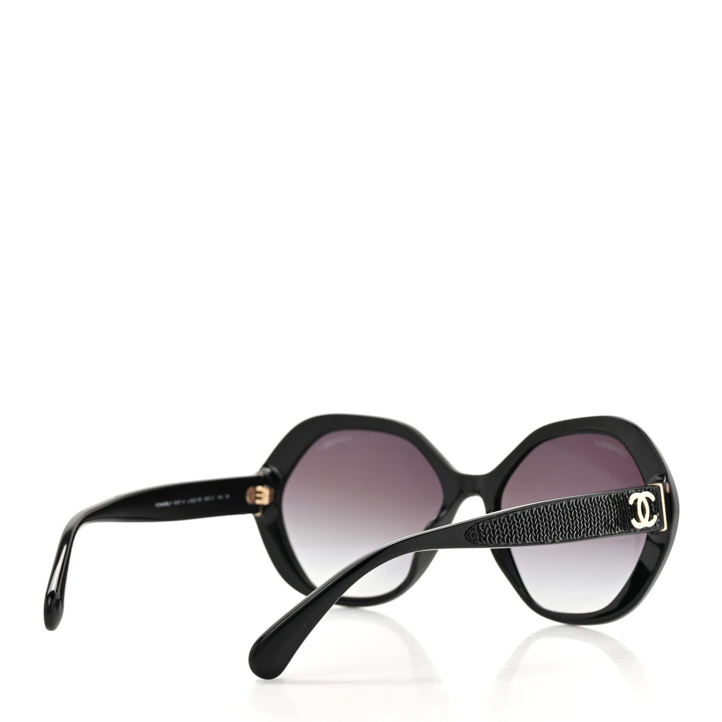 Acetate Sequin Round Sunglasses 5451-A Black