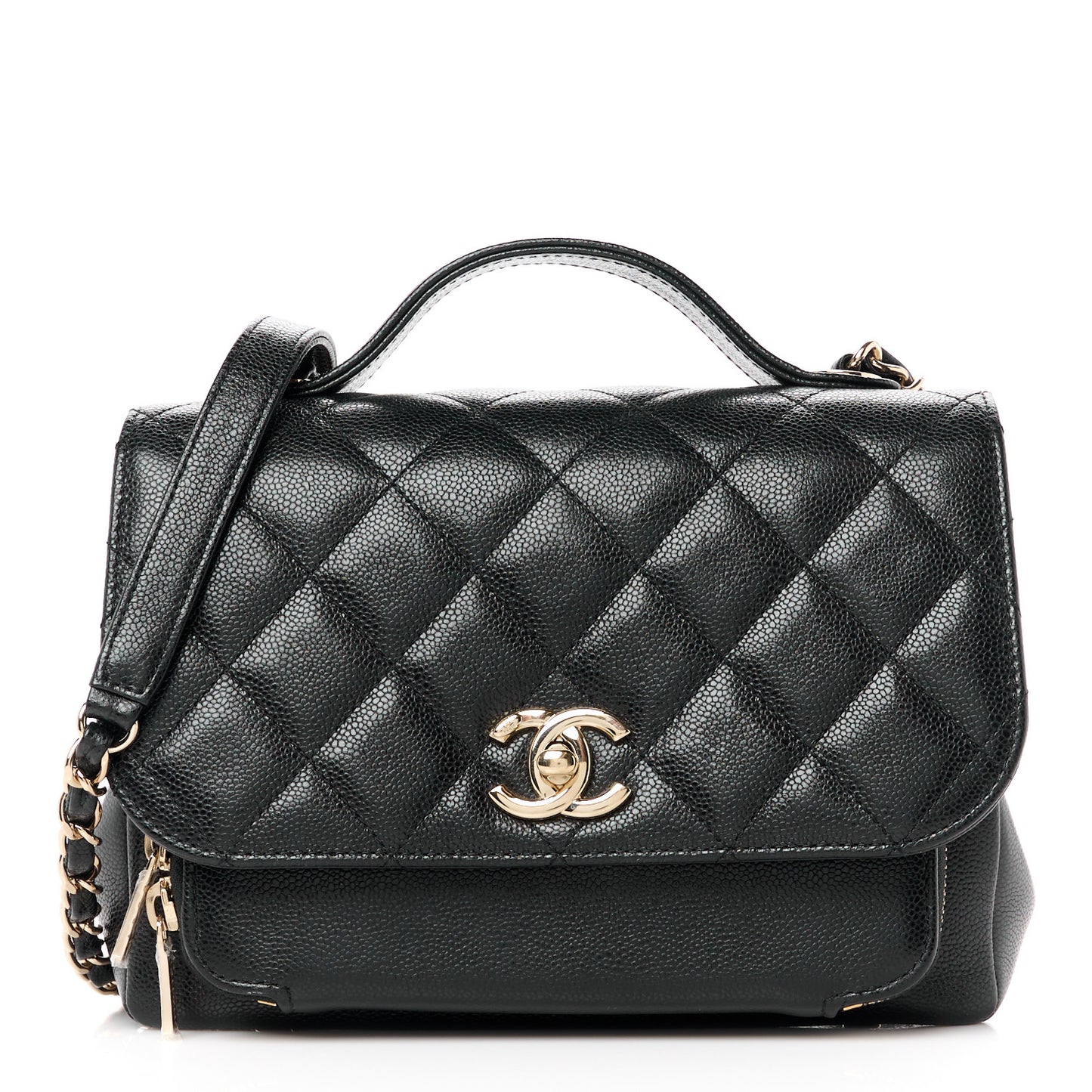 Caviar Quilted Medium Business Affinity Flap Black