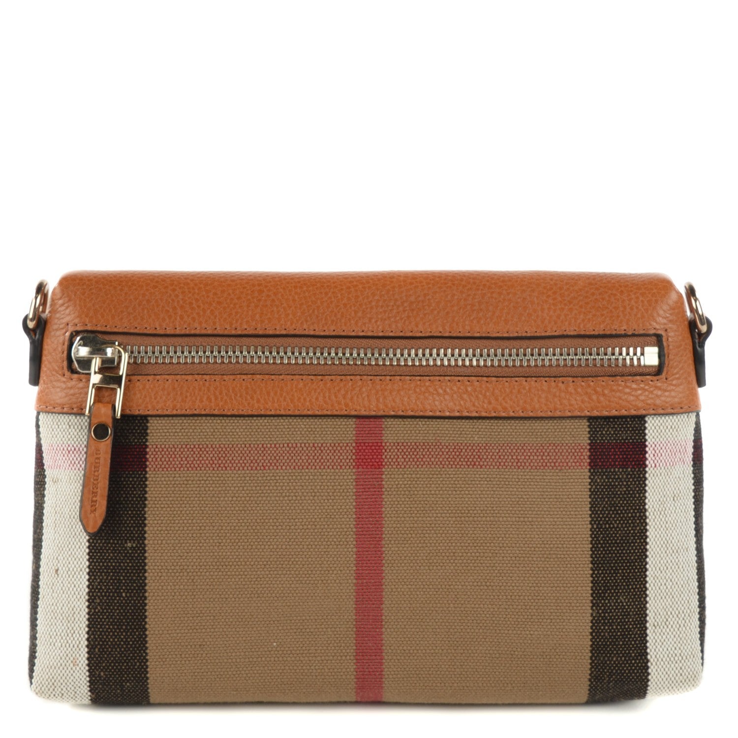 Burberry Mega Check Canvas Small Farley Crossbody Bag Saddle Brown 1 of 7