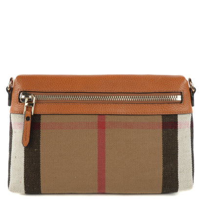 Burberry Mega Check Canvas Small Farley Crossbody Bag Saddle Brown 1 of 7