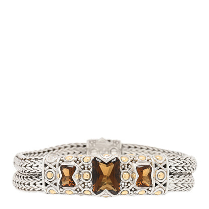 John Hardy Sterling Silver 18K Yellow Gold Smoky Quartz Batu Sari Bracelet 1 of 3