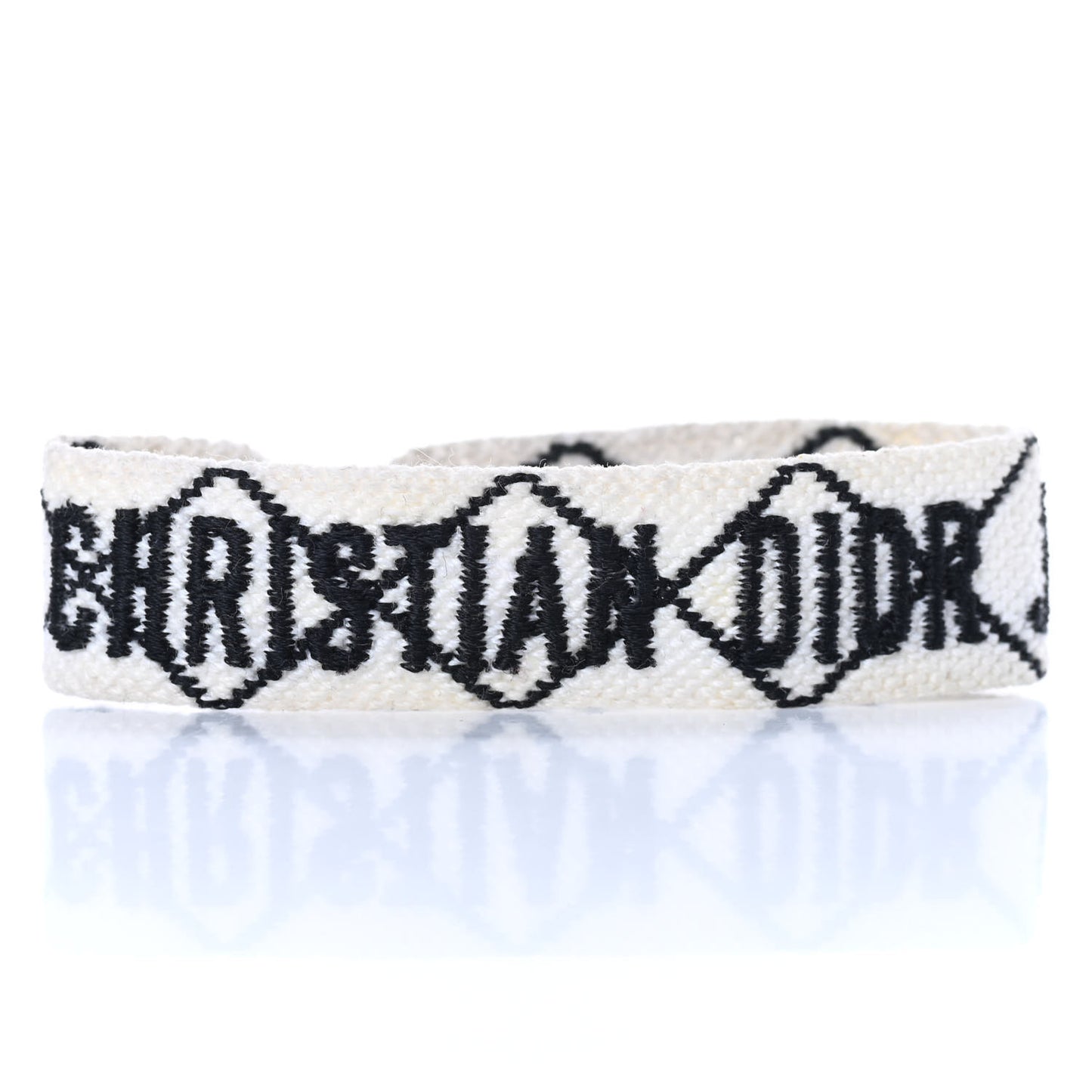 Woven Cotton J'Adior Friendship Bracelet White Black