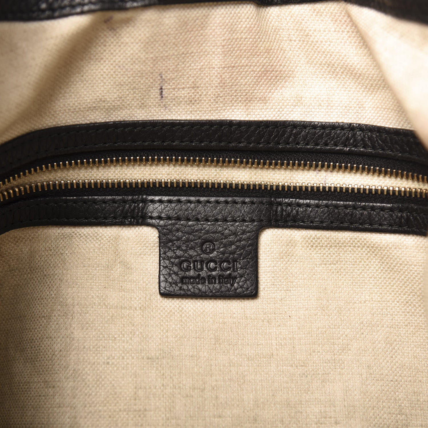 Gucci Pebbled Calfskin Medium Heritage Shoulder Bag Black 10 of 17
