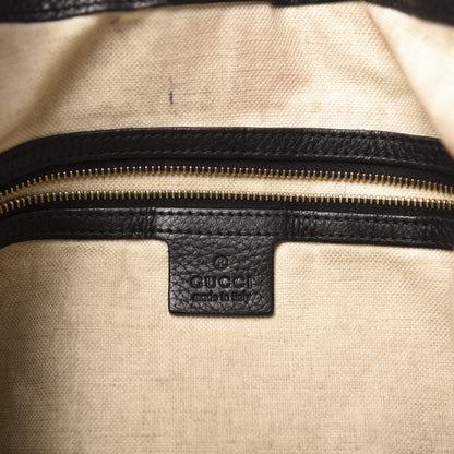 Gucci Pebbled Calfskin Medium Heritage Shoulder Bag Black 10 of 17