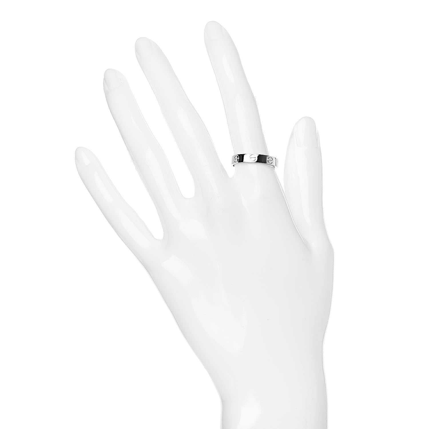 Cartier 18K White Gold 3.5mm LOVE Wedding Band Ring 54 6.75 2 of 4