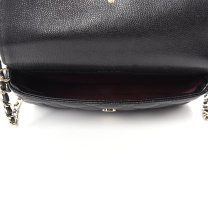 Chanel Caviar Quilted Flap Phone Holder With Chain Black 5 of 13