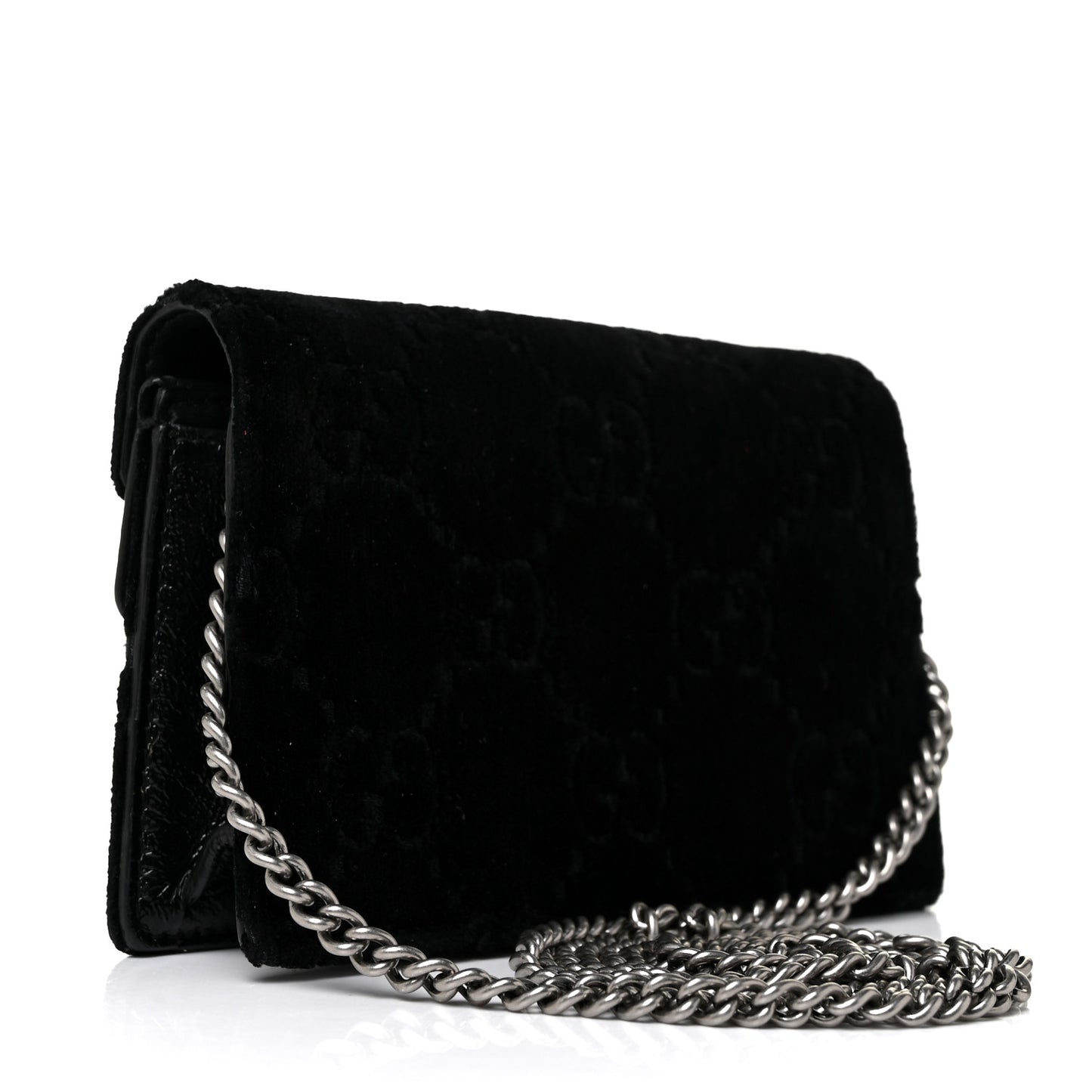 Velvet GG Monogram Super Mini Dionysus Shoulder Bag Black