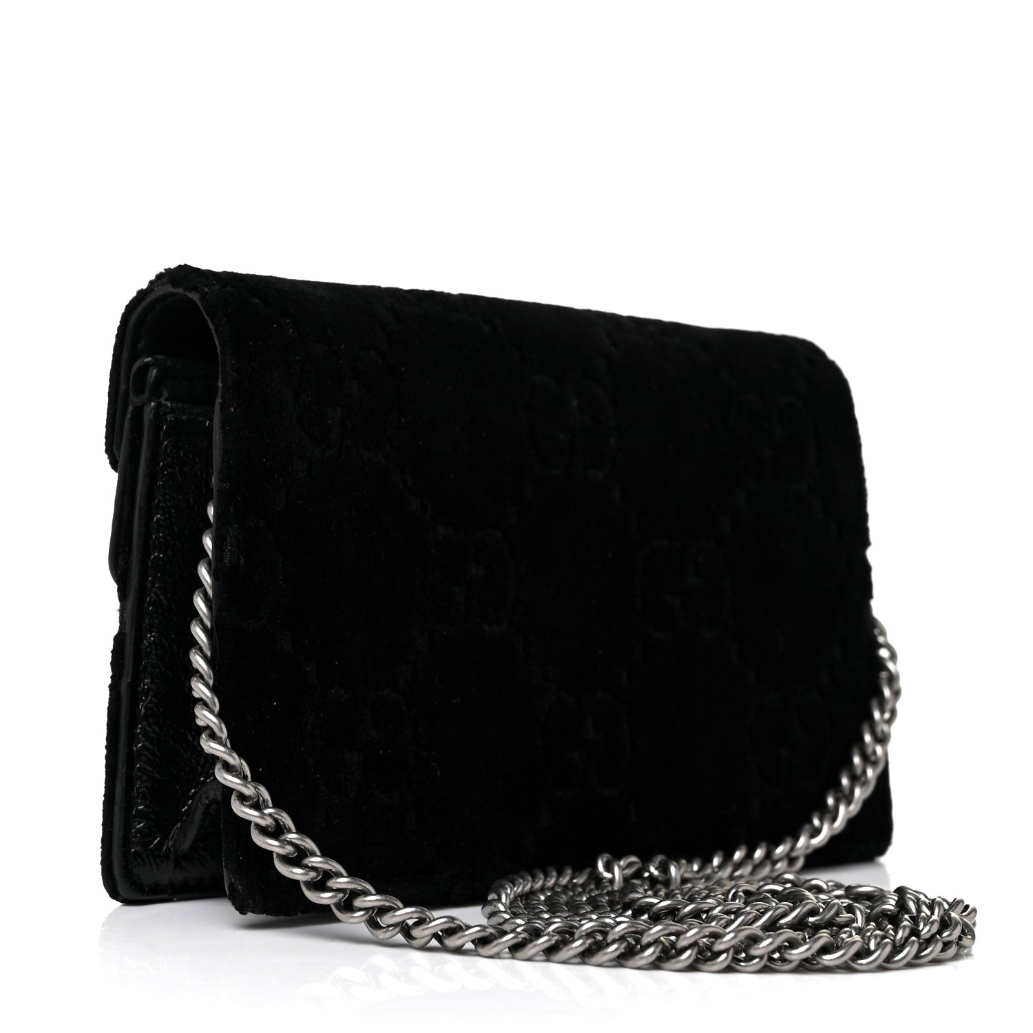 Gucci Velvet GG Monogram Super Mini Dionysus Shoulder Bag Black 3 of 8