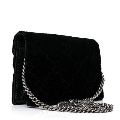 Gucci Velvet GG Monogram Super Mini Dionysus Shoulder Bag Black 3 of 8