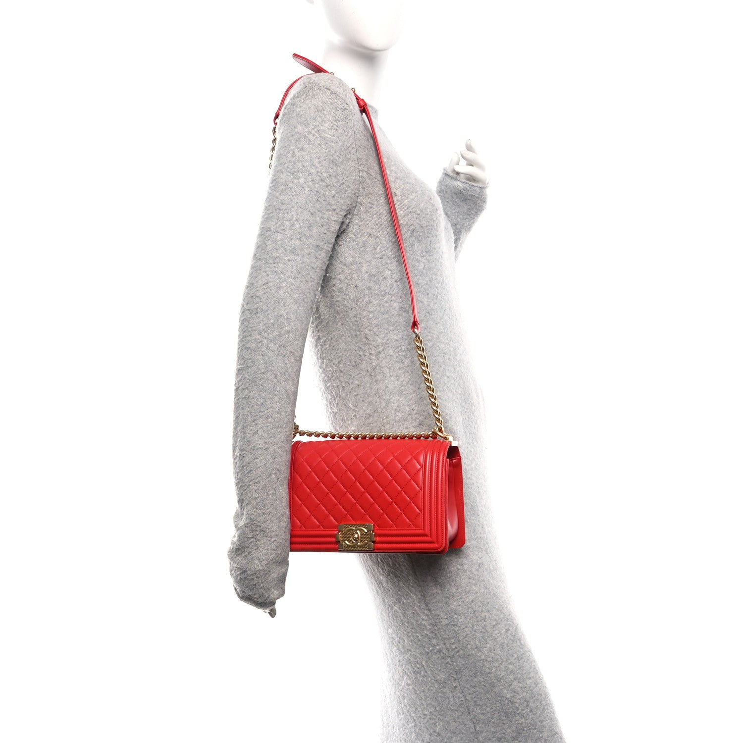 Chanel Lambskin Quilted Medium Boy Flap Red 2 of 10