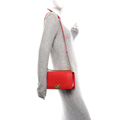 Chanel Lambskin Quilted Medium Boy Flap Red 2 of 10