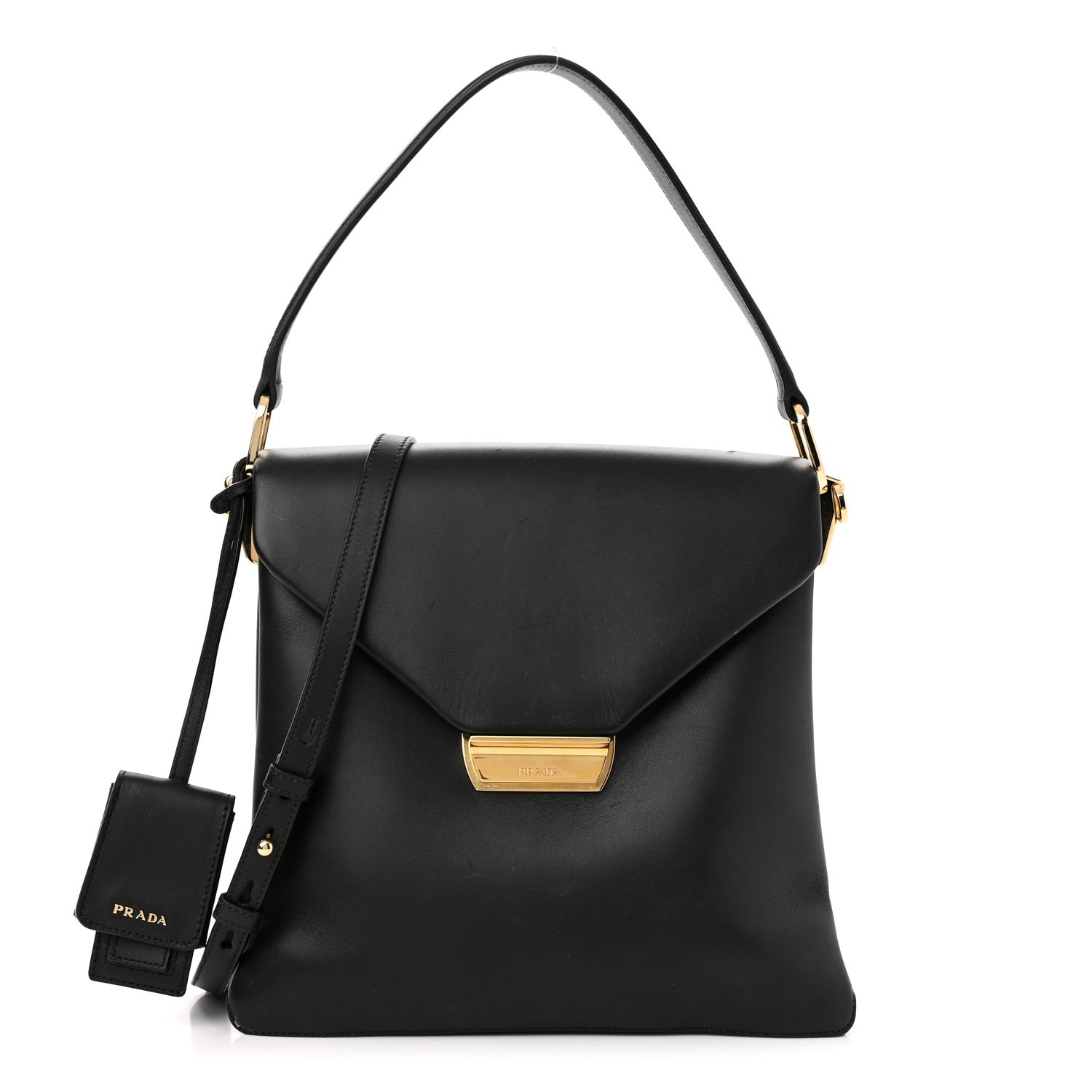Prada New Calfskin Medium Ingrid Top Handle Bag Black 1 of 11