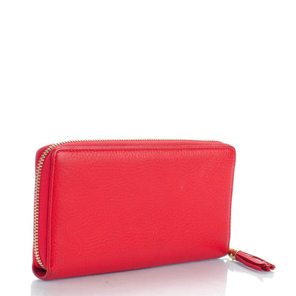 Gucci Pebbled Calfskin Soho Zip Around Wallet Red 3 of 9