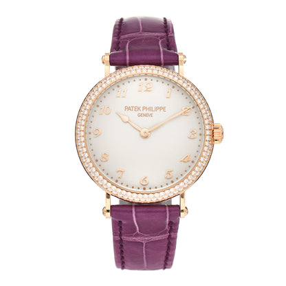 Patek Philippe 18K Rose Gold Alligator Diamond 34.6mm Calatrava Automatic Watch 7200/200R-001 1 of 5