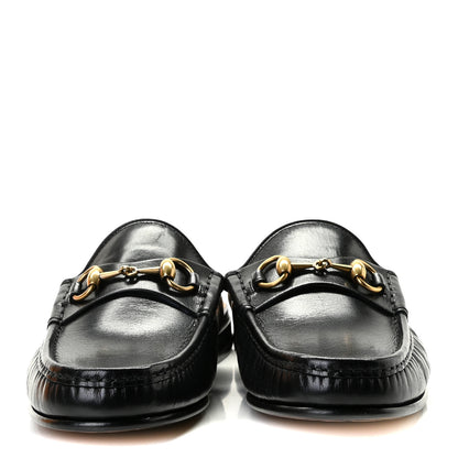Gucci Goatskin Mens Horsebit Slippers 8 Black 2 of 10