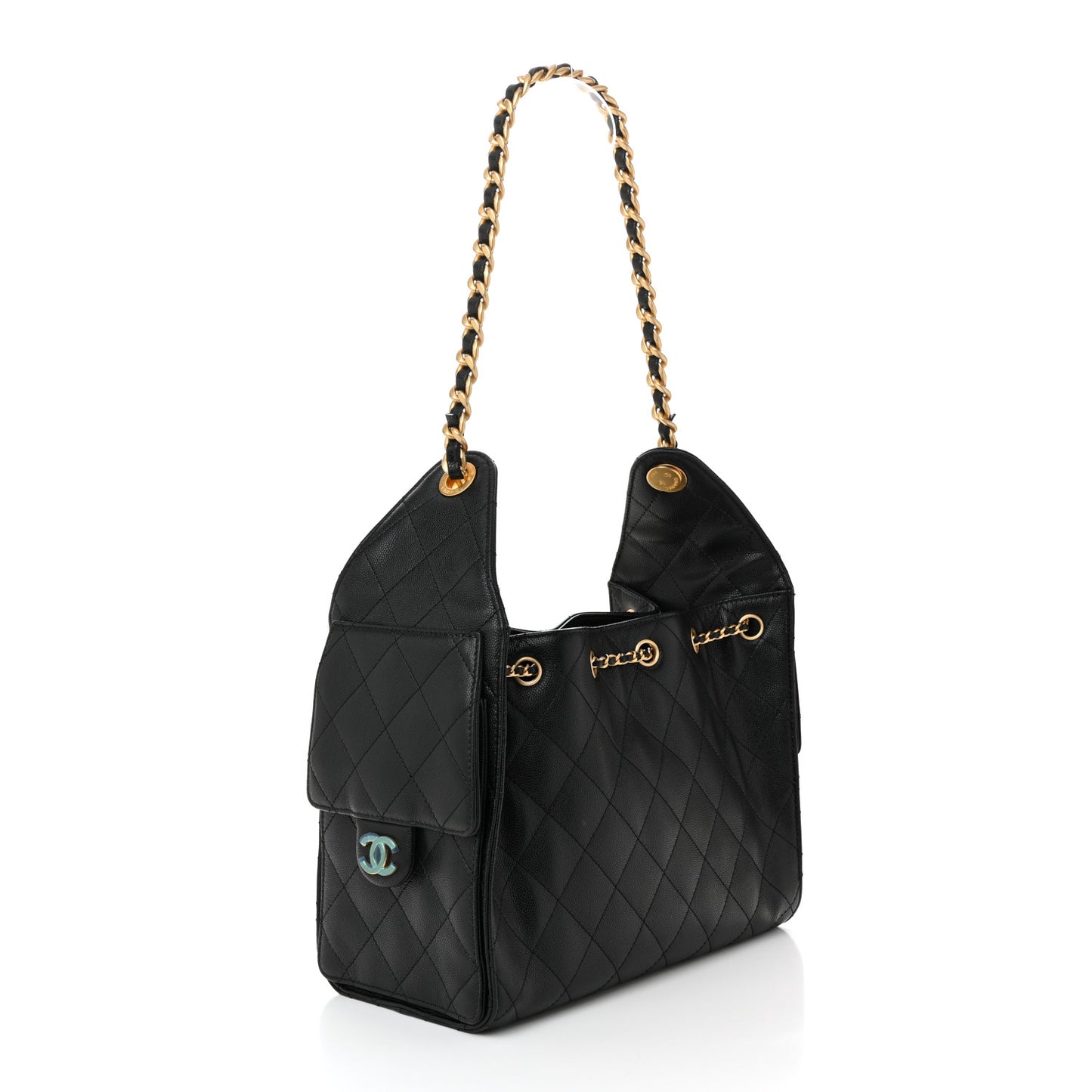 Caviar Quilted Small Chanel 25 Handbag Black
