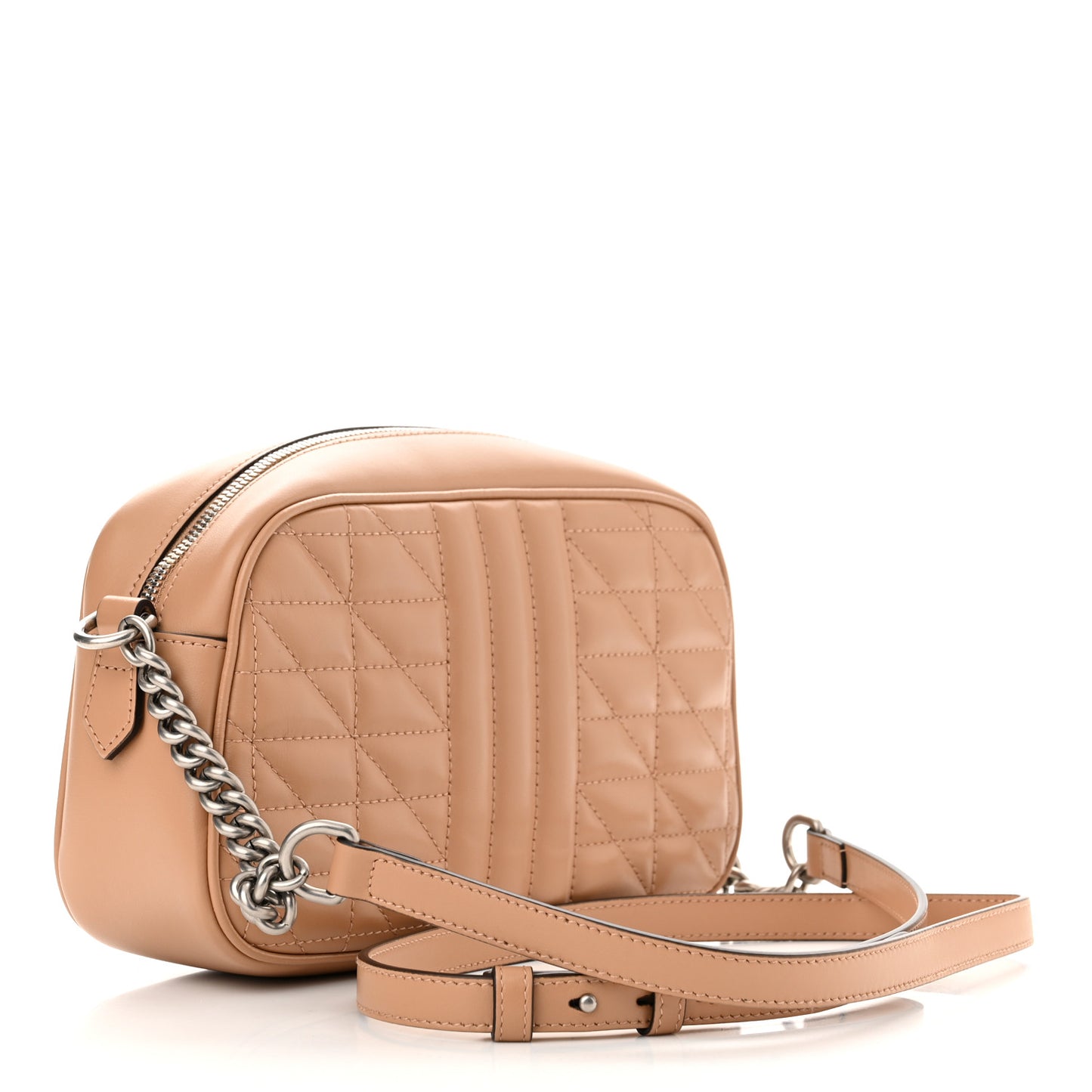 Calfskin Matelasse Aria Small GG Marmont Chain Shoulder Bag Camelia