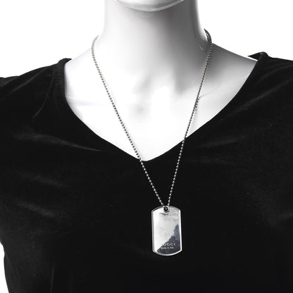 Gucci Sterling Silver Dog Tag Necklace 2 of 8
