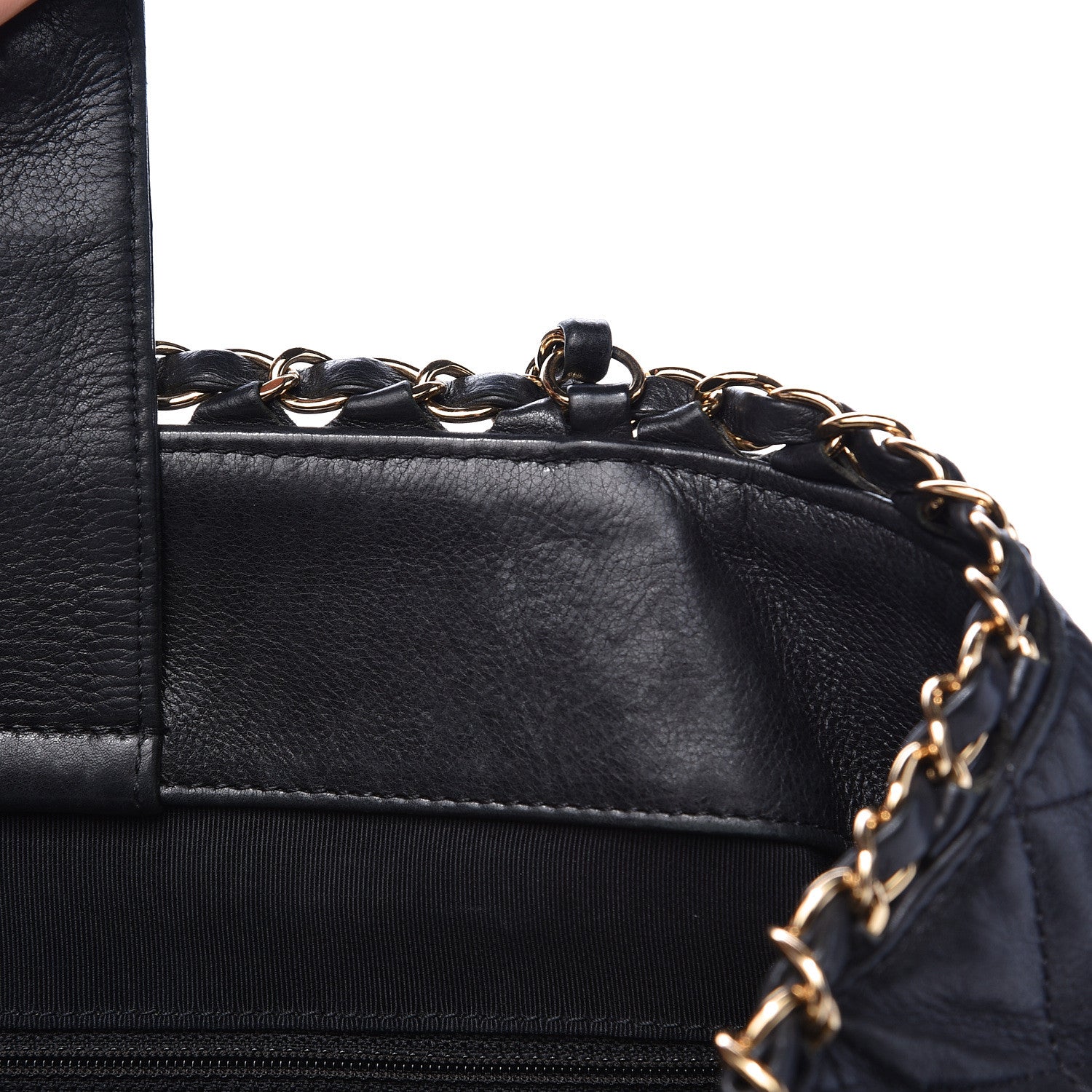 Chanel Calfskin Quilted Small Chain Me Tote Black 15 of 19