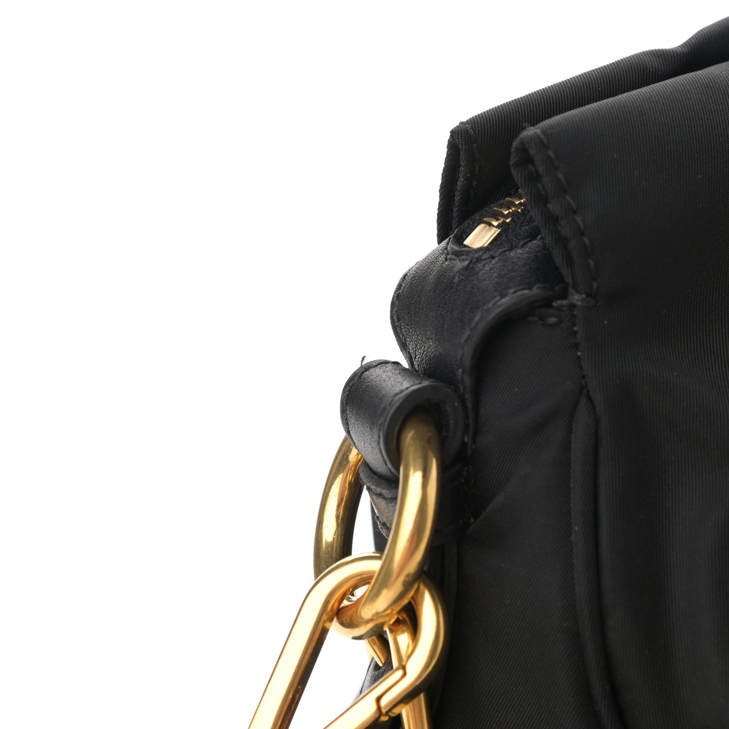 Tessuto Nylon Soft Calfskin Shopping Satchel Black