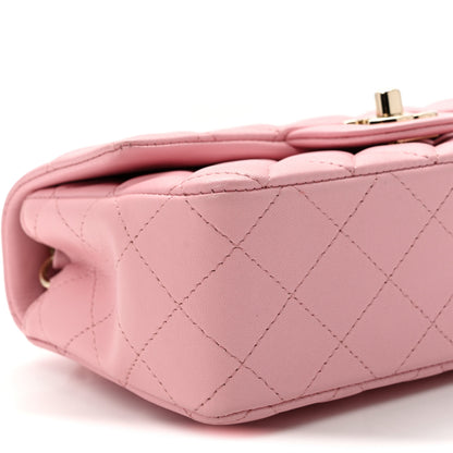 Chanel Lambskin Quilted Mini Rectangular Flap Light Pink 9 of 10