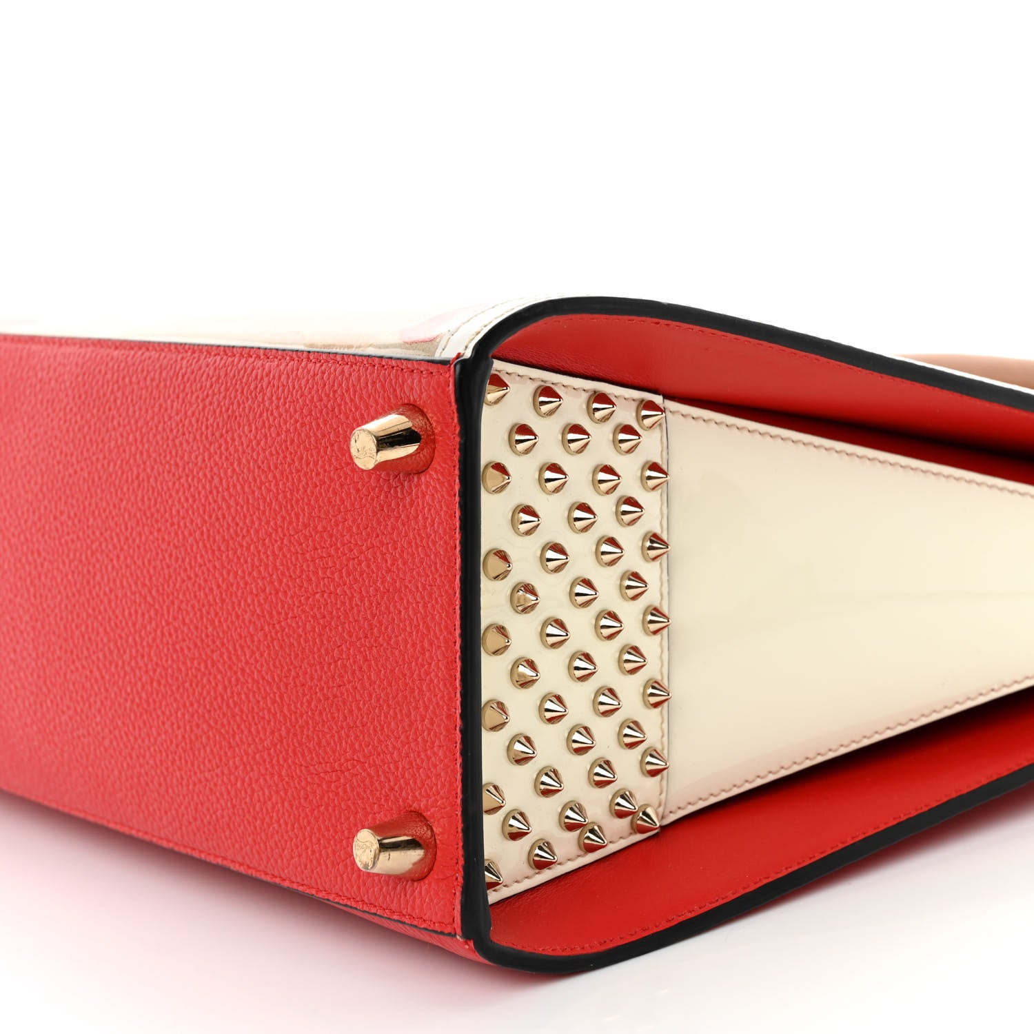 Christian Louboutin Loubi Kraft PVC Patent Calfskin Empire Medium Paloma Kraft Latte 9 of 12