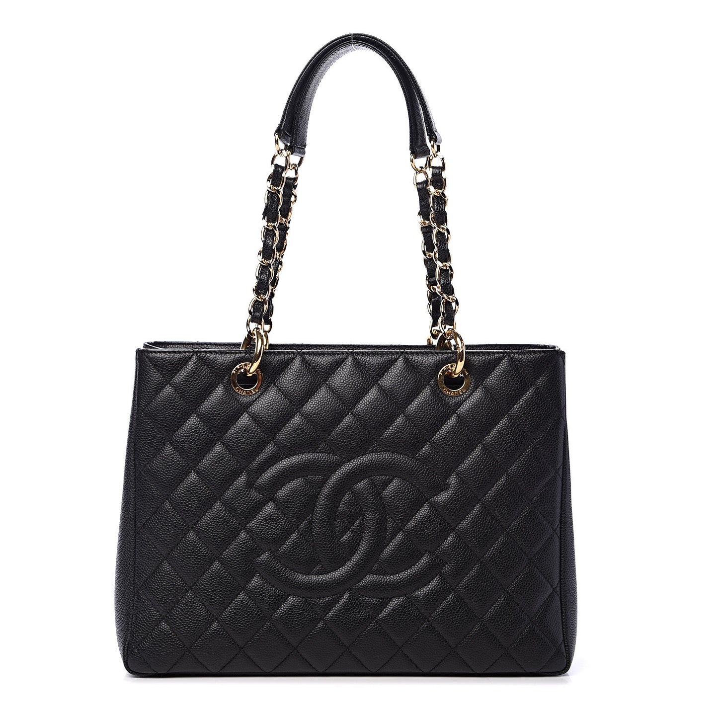 Caviar Quilted Grand Shopping Tote GST Black