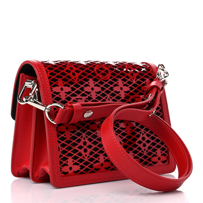 Louis Vuitton Patent Calfskin Monogram Lace Dauphine Mini Red 3 of 9