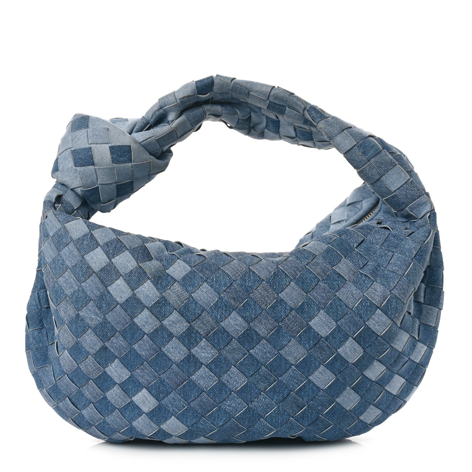 Bottega Veneta Nappa Denim Effect Intrecciato Teen Jodie Hobo Denim 1 of 8