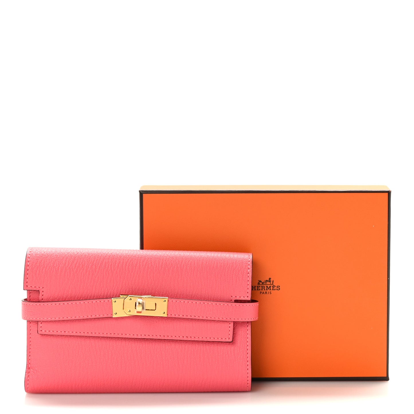 Chevre Mysore Medium Kelly Wallet Rose Lipstick