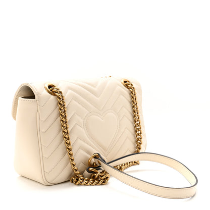 Gucci Calfskin Matelasse Small GG Marmont Shoulder Bag White 3 of 10
