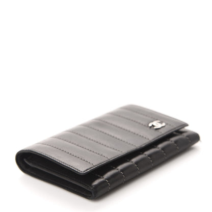 Chanel Lambskin Vertical Quilted Mademoiselle Compact Wallet Black 4 of 10