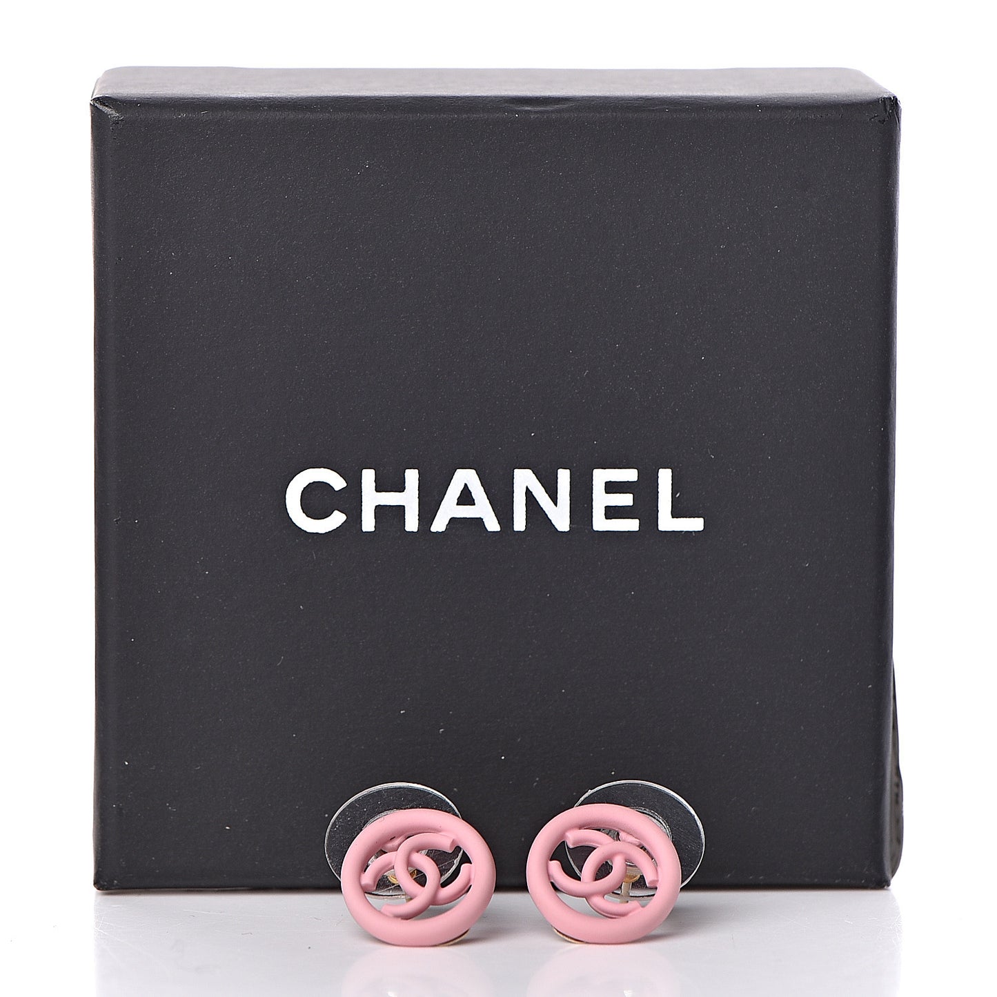 Rubber CC Earrings Pink