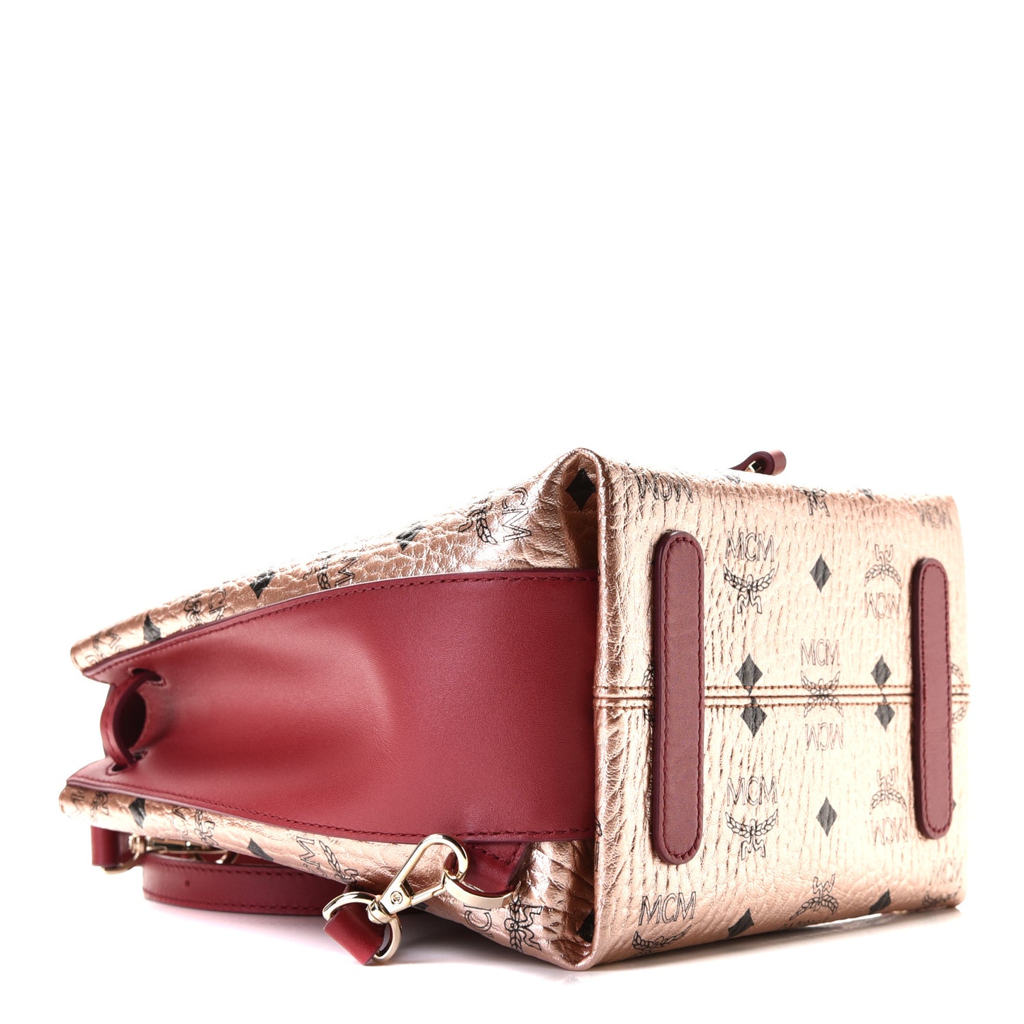 Metallic Visetos Small Essential Backpack Champagne Gold