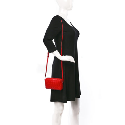 Bottega Veneta Nappa Intrecciato Mini Crossbody Bright Red 2 of 9