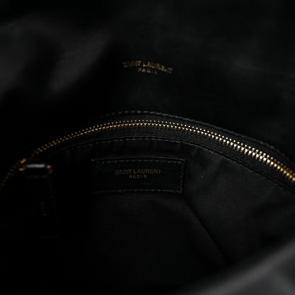 Saint Laurent Lambskin Quilted Small Loulou Puffer Monogram Chain Satchel Black 6 of 9