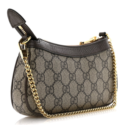 Gucci GG Supreme Monogram Textured Dollar Calfskin Mini Ophidia Chain Bag Beige Ebony 3 of 10